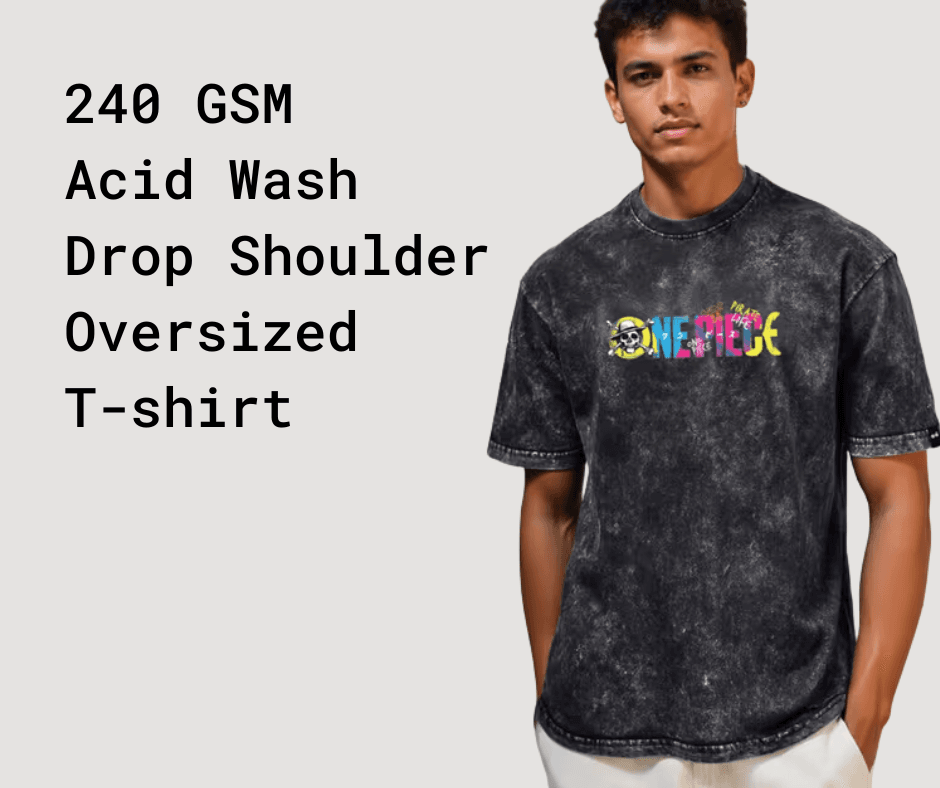 Men's 240 GSM Dropshoulder Acid Wash Oversized T-shirt